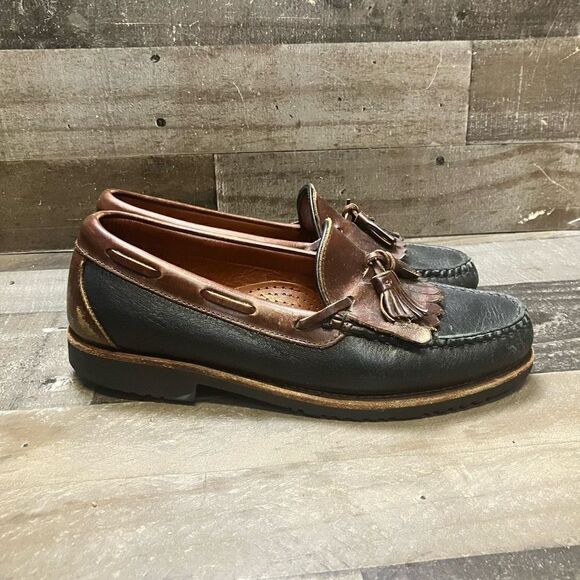 Allen Edmonds Men’s Size 8.5 Nashua Loafer Black Brown with Kiltie Tassels - Picture 1 of 8